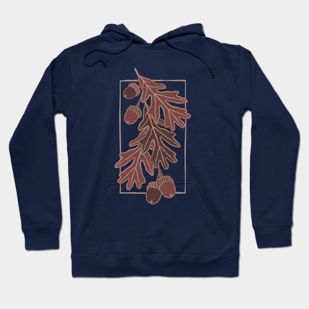 Autumn oak leaves and acorns pattern Hoodie by lents